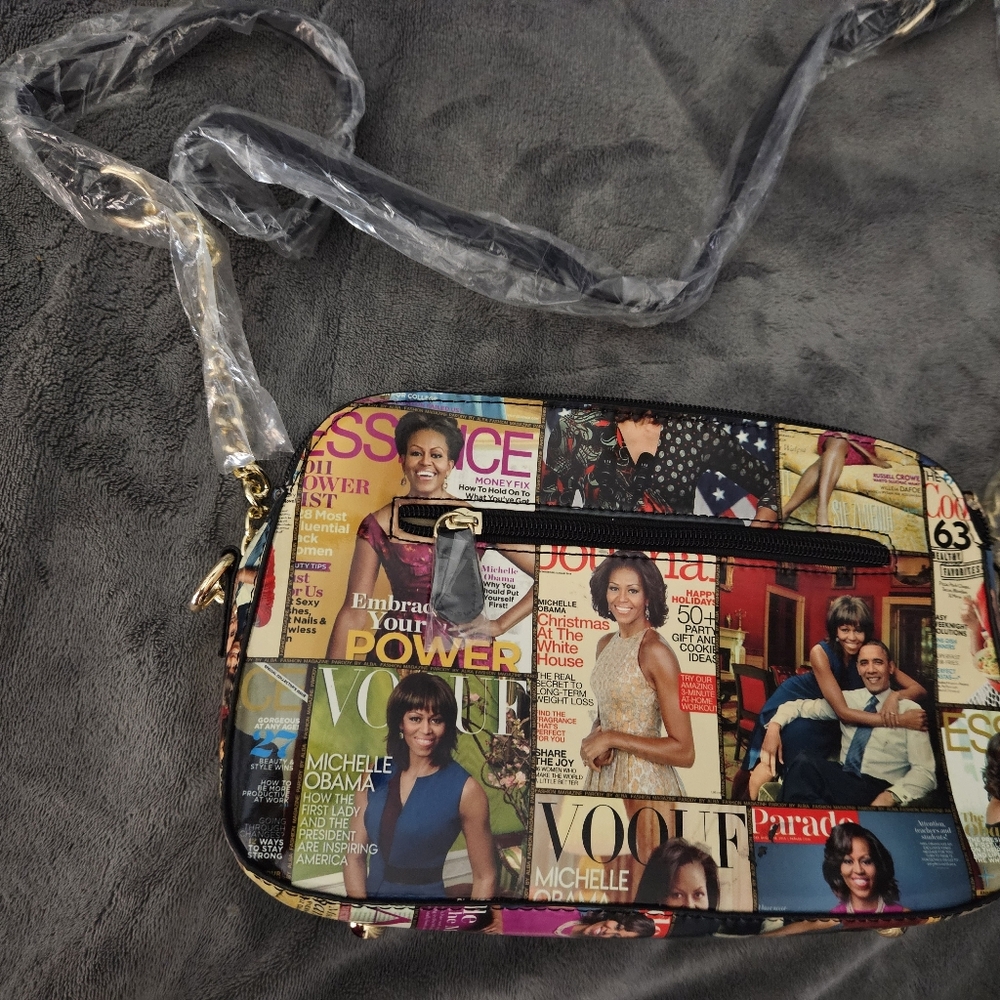 Michelle Obama Patent Print Handbag